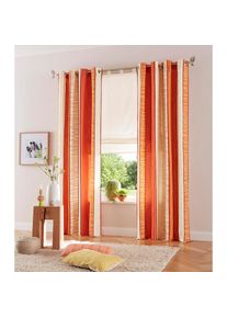 Vorhang &raquo;Gosen&laquo; &Ouml;sen 2 Stk. tlg. Gardine, 2-er Set, Fertiggardine, L&auml;ngsstreifen , orange , my home , Obermaterial: 100% Polyester