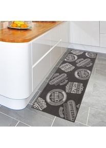 ANDIAMO, K&uuml;chenl&auml;ufer &raquo;Coffeeshop&laquo; rechteckig 5 mm H&ouml;he mit Schriftzug, K&uuml;che, Kundenliebling, anthrazit, Kunstfaser, 5 mm