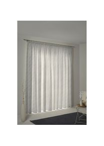 Adam, Vorhang &raquo;Argentinian Criolla Light&laquo; Kr&auml;uselband 1 Stk. tlg. aus 100% Bio-Baumwolle, hellgrau, Jacquard, Baumwolle (Bio-Baumwolle)