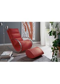Relaxsessel »York« Relaxsessel mit Hocker, belastbar bis 100 kg , rot , MCA furniture