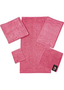 Waschhandschuh »Cashmere feeling« mit Wellen-Bordüre , lila , Ross , Obermaterial: 100% Baumwolle