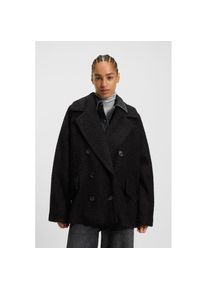 BOSS Orange, Unisex, BOSS Orange Caban &raquo;Cabani Premium Unisexmode&laquo; im Boxy-Fit mit Boucl&eacute;-Struktur, schwarz 001, 36, Cabanmantel von BOSS Orange 