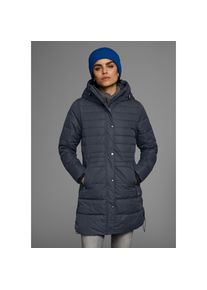 Polarino, Unisex, Wintermantel Warm wattiert. Obermaterial wasserabweisend und winddicht., marine, 46, Warm wattierter Steppmantel mit Kapuze