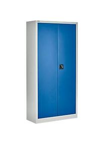 Schäfer Shop Schäfer Shop Pure Stahlschrank, Stahl, abschliessbar, T 400 x H 1935 x B 950 mm, 5 OH, lichtgrau/enzianblau