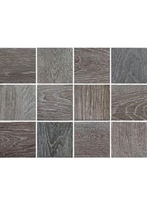 queence, queence Fliesenaufkleber &raquo;Holzoptik&laquo; Stickerfliesen, selbstklebend, Sticker, 12er Set, braun, Dekorfolie, B/H/T: 15 cm x 15 cm x 0,1 cm