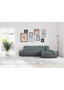 DOMO collection Ecksofa »Moric, L-Form, XXL-Sofa - Breite 300cm, viel Platz, auch in Cord« wahlweise mit Bettfunktion und Armteilverstellung, grau-eisblau , grau ,...