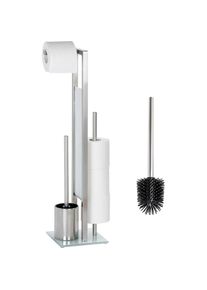 WC-Garnitur »Rivalta« 1 Stk. aus Edelstahl Silikon Edelstahl rostfrei, inkl. 2 WC-Bürsten , schwarz-weiss , Wenko