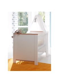M&auml;usbacher M&auml;usbacher, Babybett &raquo;Adele&laquo; mit Schlupfsprossen, wei&szlig;, asteiche, Holzwerkstoff, Lattenrost