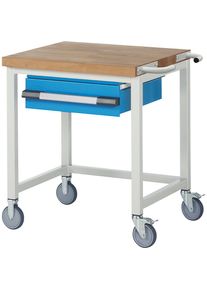 Fahrbare Werkbank Serie 8000, Gestellbauweise, 1 H&auml;ngeschublade, BxT 750 x 700 mm eurokraft pro