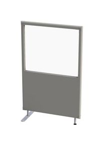 Cloison d'isolation acoustique, panneau avec fenêtre, largeur 1000 mm, hauteur 1600 mm, gris eurokraft pro