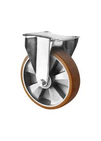 Roulette en PU sur jante en aluminium, &Oslash; x largeur roue 160 x 50 mm, &agrave; partir de 2 pi&egrave;ces, roulette fixe eurokraft basic