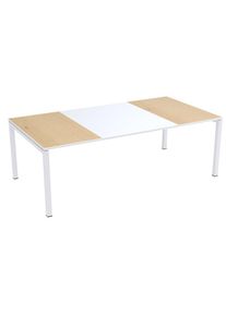 Konferenztisch easyDesk , HxBxT 750 x 2200 x 1140 mm, weiß/Buche-Dekor easyDesk
