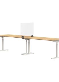 Séparateur de table pour poste de travail double, verre acrylique et polystyrène, transparente, largeur 750 mm SMIT VISUAL