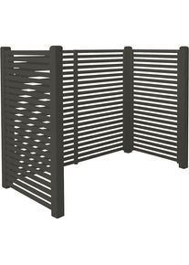 M&uuml;lltonnenverkleidung Tokyo, Holz, LxBxH 1970 x 1000 x 1480 mm, umbragrau