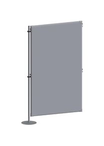 Cloison acoustique, textile, élément additionnel, l x p 1000 x 280 mm, gris eurokraft pro