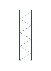 Palettenregal-Stützrahmen, vormontiert, enzianblau RAL 5010 / verzinkt, HxT 4620 x 1100 mm eurokraft pro