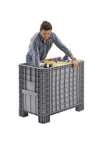 Gro&szlig;beh&auml;lter aus Polyethylen, Inhalt 380 l, 4 F&uuml;&szlig;e zum Unterfahren, ab 1 Stk