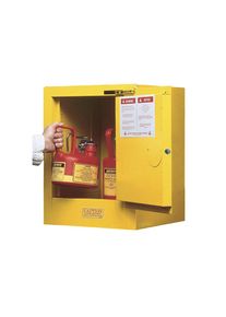 Armadietto di sicurezza FM, armadio con tavolo, a un'anta, chiusura automatica, giallo Justrite