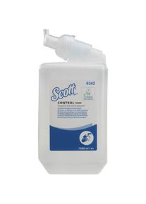 Sapone in schiuma Scott CONTROL , capacit&agrave; 1 l, confezione da 6 flaconi di sapone per le mani trasparente, senza profumo Kimberly-Clark