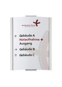 Targa di identificazione e di informazione FRANKFURT , UNI A3 orizzontale, alt. x largh. 297 x 440 mm, argento