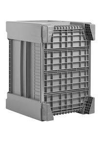 Palettenbox KUBO mit Seitenklappe, Volumen 610 l, grau, ab 10 Stk