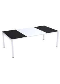 Konferenztisch easyDesk , HxBxT 750 x 2200 x 1140 mm, weiß/schwarz easyDesk
