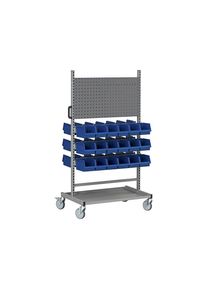 Werkzeug- und Materialwagen, mit Lochwand und 6 K&auml;stenschienen, LxBxH 925 x 610 x 1650 mm