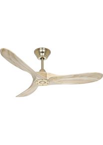 Ventilateur de plafond ECO GENUINO, &Oslash; h&eacute;lice 1220 mm, naturel / laiton