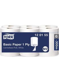Standard-Papierwischt&uuml;cher Innenabrollung, 1-lagig, wei&szlig;, VE 6 Rollen, Universal-Qualit&auml;t, unperforiert Tork