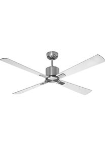 Ventilatore a soffitto con pale reversibili in legno, &Oslash; rotore 1320 mm, bianco / grigio chiaro