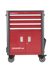 Werkstattwagen WINGMAN, 4 Schubladen + Werkzeugschrank, HxBxT 1034 x 724 x 470 mm Gedore