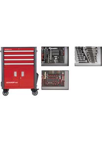 Werkstattwagen WINGMAN inkl. 129 Werkzeugen, 4 Schubladen, 129-teiliges Sortiment, HxBxT 1034 x 724 x 470 mm Gedore