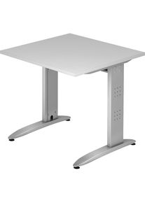 Bureau, piétement en L, hauteur fixe, h x l x p 720 x 800 x 800 mm, gris clair eurokraft pro
