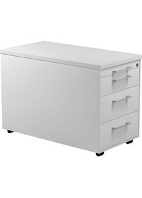 Schubladencontainer auf Rollen, HxT 529 x 800 mm, 3 Schubladen, lichtgrau / lichtgrau / lichtgrau Mauser