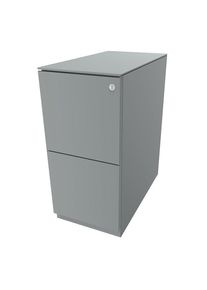 Rollcontainer Note , mit 2 Hängeregistraturen, HxB 652 x 300 mm, mit Top, silber Bisley