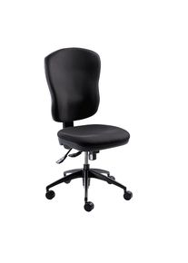 B&uuml;rostuhl, R&uuml;ckenlehnenh&ouml;he 600 mm, Punktsynchron-Mechanik, Muldensitz, ohne Armlehnen, Bezug schwarz eurokraft pro