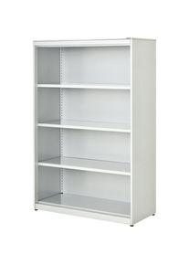 Rayonnage et armoire combinés, h x l x p 1516 x 1000 x 432 mm, plateau en acier, 3 tablettes, blanc pur Mauser