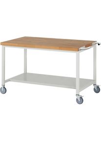 Fahrbare Werkbank Serie 8000, Gestellbauweise, 1 Ablageboden, BxT 1500 x 900 mm eurokraft pro