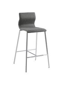 Sgabello da bar EVORA, imbottito, telaio cromato, antracite