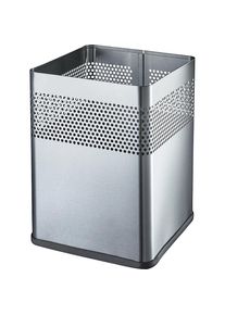 Corbeille &agrave; papier carr&eacute;e, capacit&eacute; 18 l, l x h x p 240 x 325 x 240 mm, inox, lot de 2 Helit