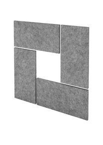 Jeu de plaques murales acoustiques, épaisseur plaques 25 mm, gris chiné, lot de 4, h x l 650 x 325 mm
