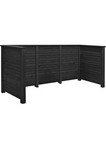 M&uuml;lltonnenverkleidung Plank Profil, Holz, LxBxH 2940 x 970 x 1080 mm, schwarz