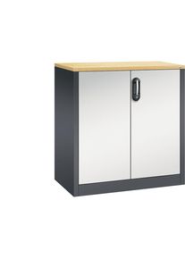 Armoire basse ACURADO, 2 hauteurs de classeurs, h x l x p 1000 x 930 x 500 mm, gris noir / gris clair C+P