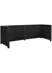 M&uuml;lltonnenverkleidung Plank Profil, Holz, LxBxH 3770 x 970 x 1080 mm, schwarz