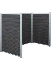 M&uuml;lltonnenverkleidung Artura, mit WPC-Planken und Stahlpfosten, LxBxH 1890 x 990 x 1420 mm