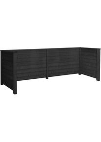 M&uuml;lltonnenverkleidung Klink Profil, Holz, LxBxH 3770 x 970 x 1080 mm, schwarz
