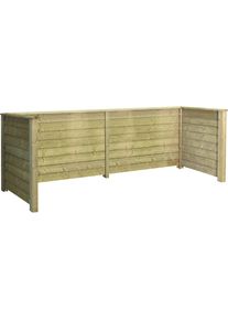 M&uuml;lltonnenverkleidung Klink Profil, Holz, LxBxH 3770 x 970 x 1080 mm, natur