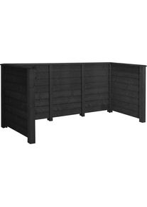 M&uuml;lltonnenverkleidung Klink Profil, Holz, LxBxH 2940 x 970 x 1080 mm, schwarz
