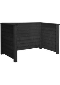 M&uuml;lltonnenverkleidung Klink Profil, Holz, LxBxH 1940 x 970 x 1080 mm, schwarz