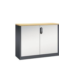 Armoire basse ACURADO, 2 hauteurs de classeurs, h x l x p 1000 x 1200 x 400 mm, gris noir / gris clair C+P